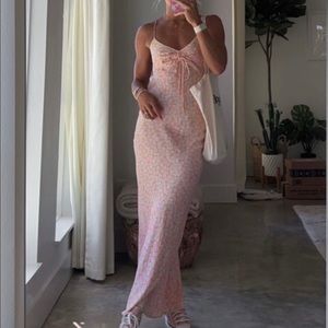 ZARA silk floral midi dress - xs